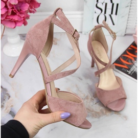 Sandales pour femmes à talon haut rose Sergio Leone Sandales pour femmes à talon haut rose Sergio Leone