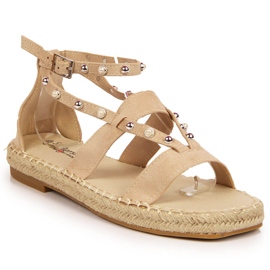 S.Barski Sandales femme, espadrilles avec perles beiges, S. Bararski S.Barski Sandales femme, espadrilles avec perles beiges, S. Bararski