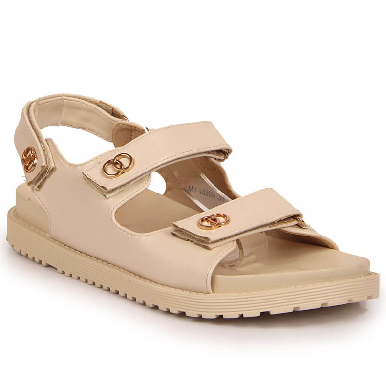 S.Barski Sandales pour femmes avec velcro beige S. Barski
