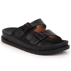 S.Barski Chaussons femme en caoutchouc à boucles noir S. Barski le noir