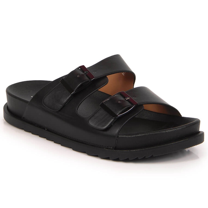 S.Barski Chaussons femme en caoutchouc à boucles noir S. Barski le noir