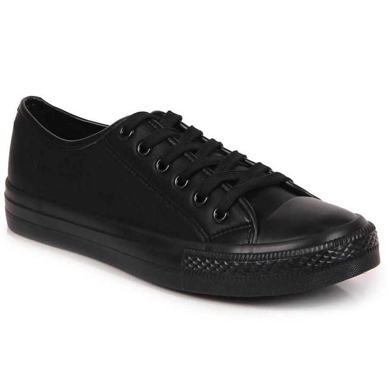 Baskets basses Atletico en cuir écologique noir le noir