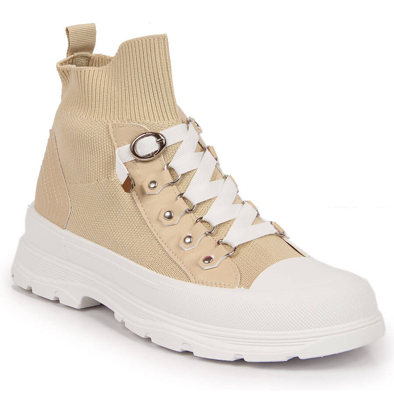 Baskets montantes pour femme beige Atletico
