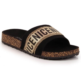 Chaussons femme eVento noirs avec inscriptions