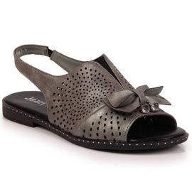 Sandales femme avec nœud Jezzi graphite multicolore gris