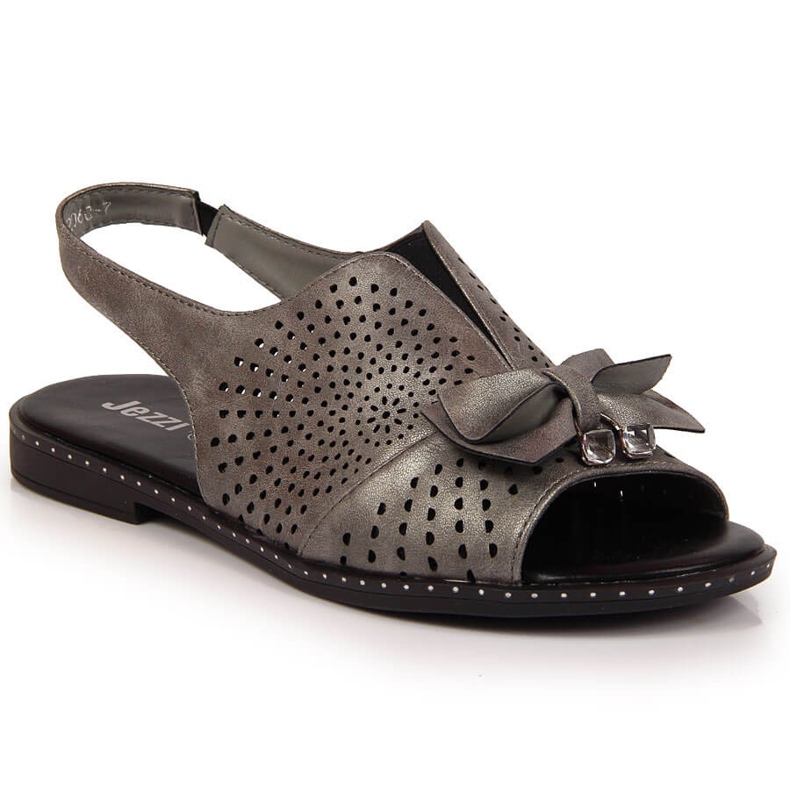 Sandales femme avec nœud Jezzi graphite multicolore gris