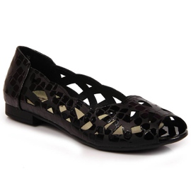 Ballerines noires ajourées pour femme Jezzi shoes le noir