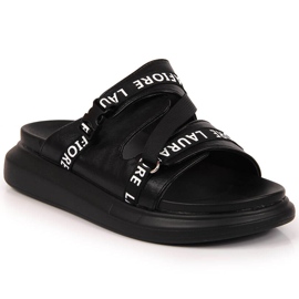 Chaussons plateforme Laura La.Fi noirs