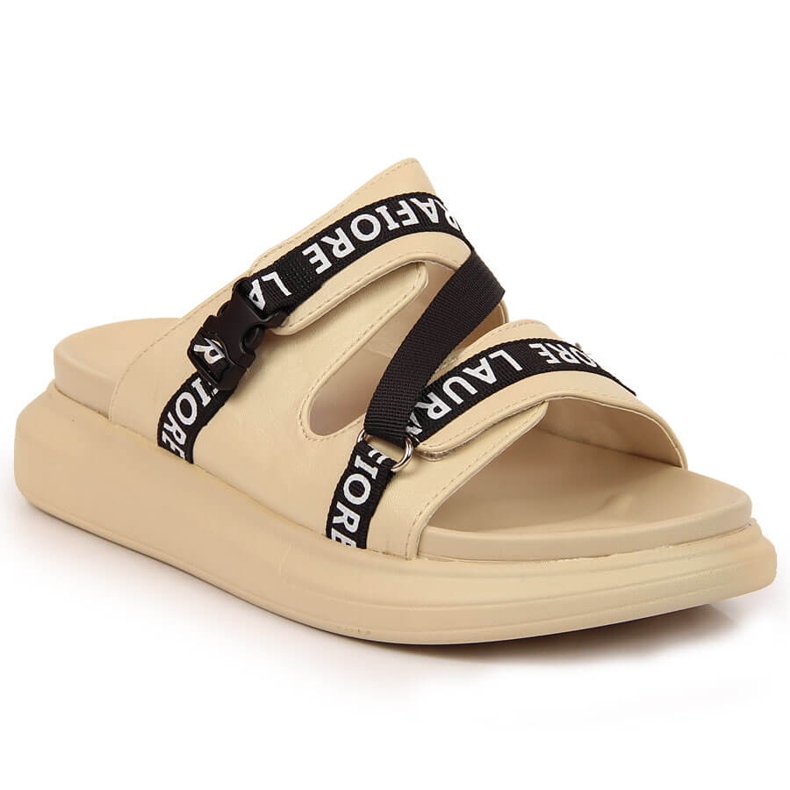 Chaussons plateforme Laura La.Fi beiges Chaussons plateforme Laura La.Fi beiges