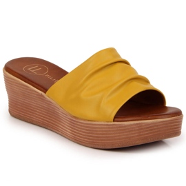 Chaussons compensés Filippo jaunes pour femme