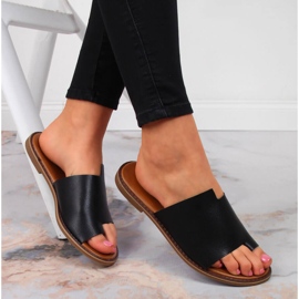 Tongs noires pour femme Jezzi