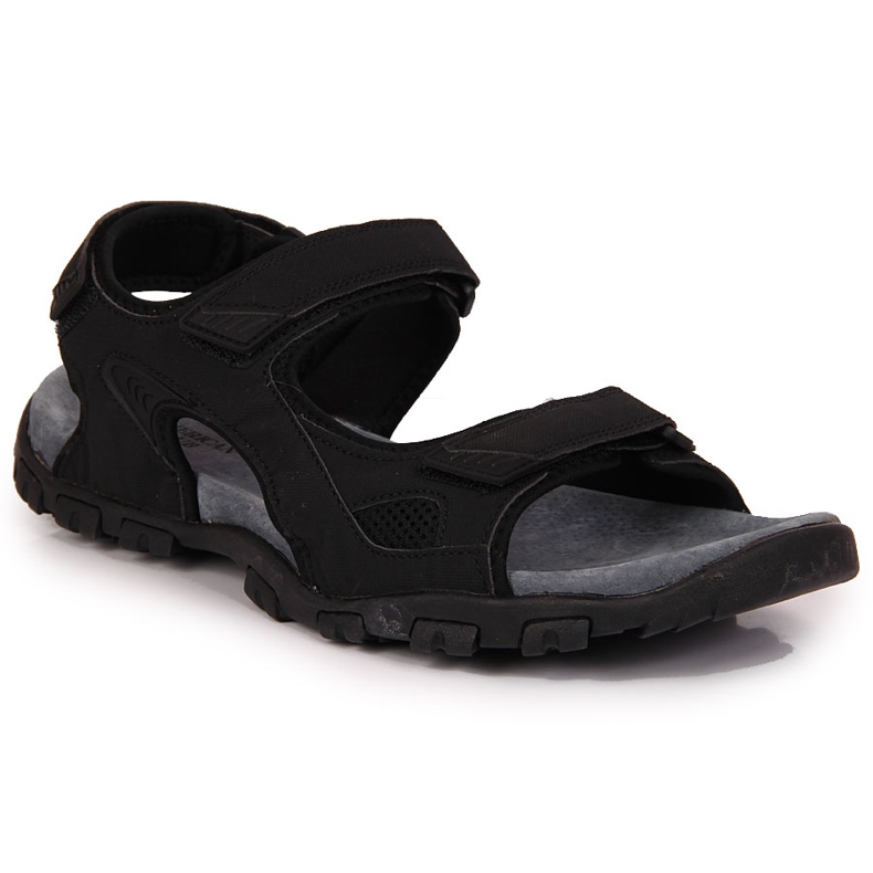 Sandales noires pour hommes American Club avec velcro le noir