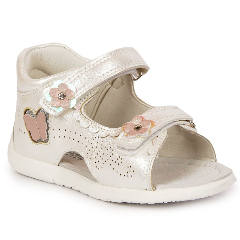 Sandales blanches velcro American Club pour fille
