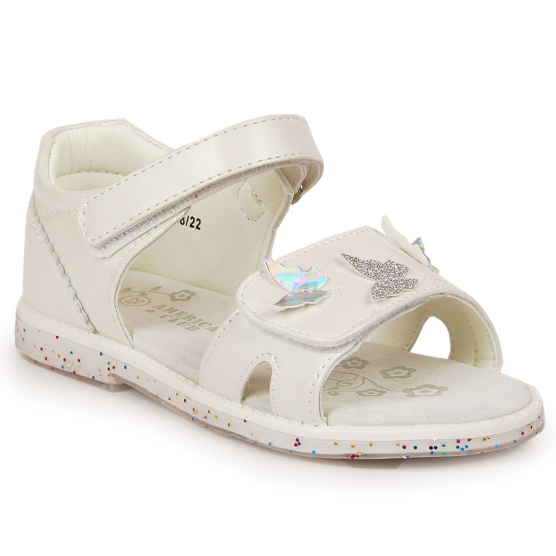 Sandales blanches velcro American Club pour fille