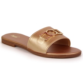 Chaussons pour femmes avec décoration Jezzi dorée