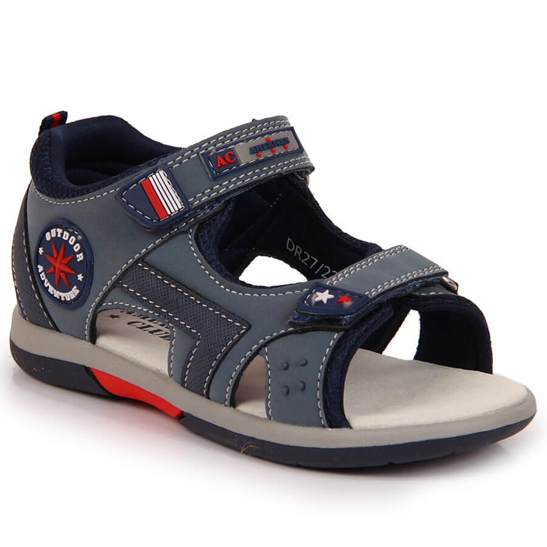 Sandales velcro bleu marine American Club pour garçon