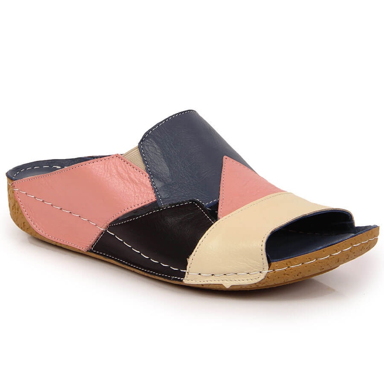 Pantoufles confortables pour femmes en cuir coloré Artiker multicolore