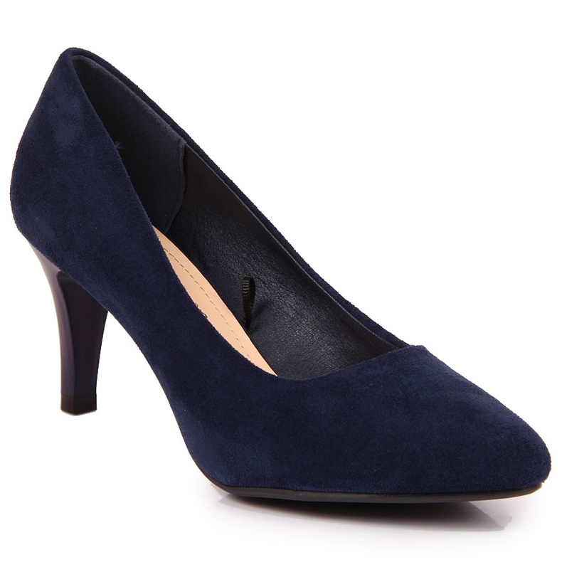 Escarpins sur un stiletto bleu marine en daim Sergio Leone