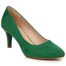 Escarpins sur un stiletto Sergio Leone en daim vert