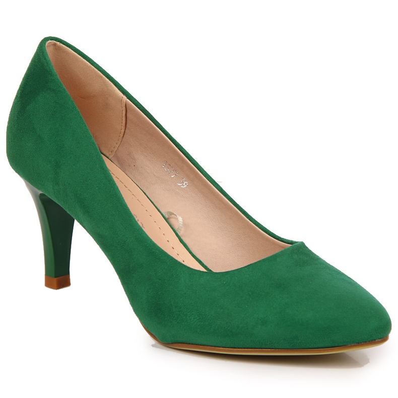 Escarpins sur un stiletto Sergio Leone en daim vert