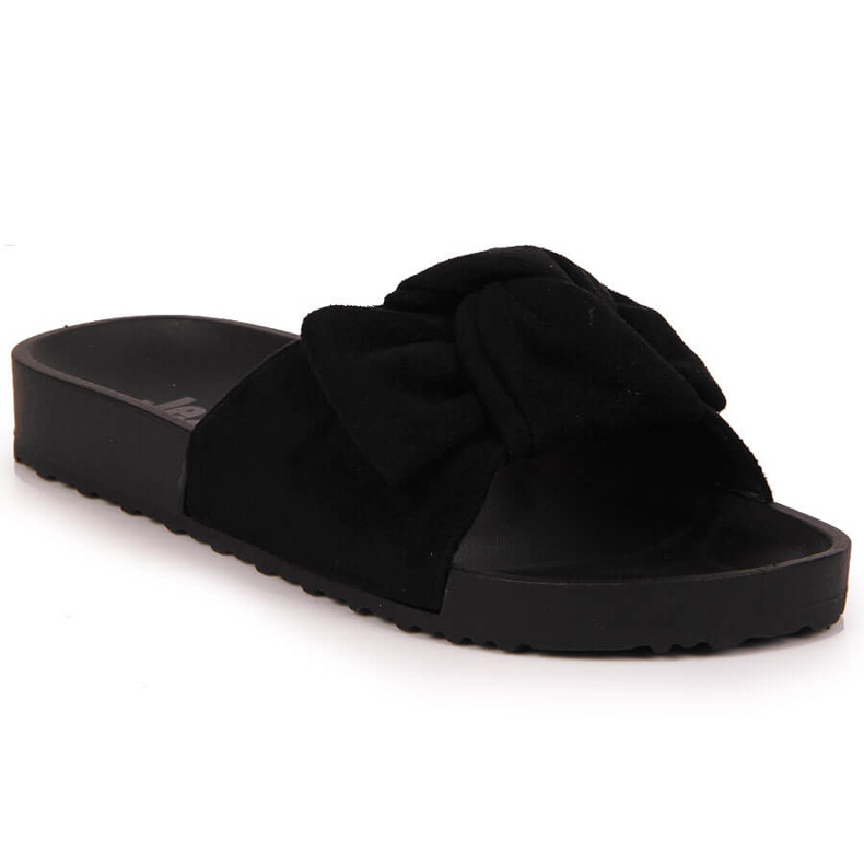 Chaussons femme Jezzi noirs avec nœud le noir Chaussons femme Jezzi noirs avec nœud le noir