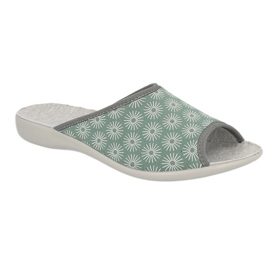 Pantoufles de femmes Befado avec étoiles PU 254d141 vert