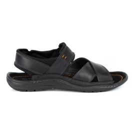 Olivier Sandales cuir homme noir 336GT le noir