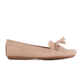 Marco Shoes Mocassin ballerine en daim beige