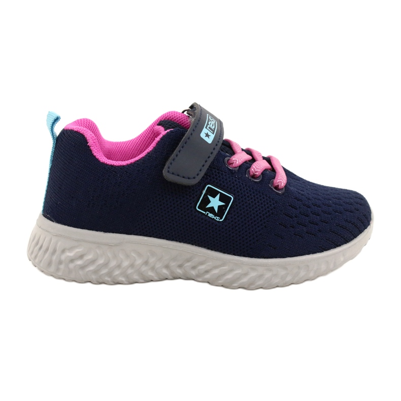 NEWS Chaussures de sport à scratch 22DZ23-4843-M Bleu marine rose NEWS Chaussures de sport à scratch 22DZ23-4843-M Bleu marine rose