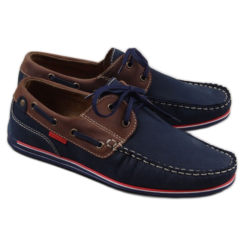 Mocassins casual homme en cuir bleu marine Gregor