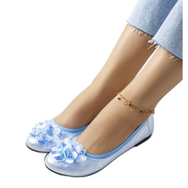 Ballerines duff bleu métallisé
