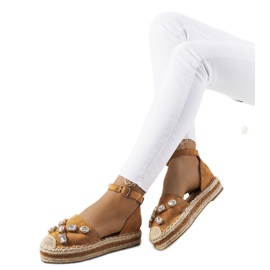Espadrilles marron avec zircon cubique Taimi brun