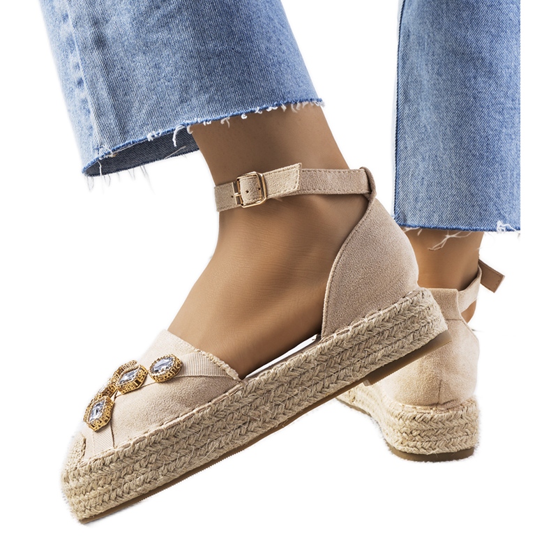 Espadrilles beiges avec zircon cubique Taimi