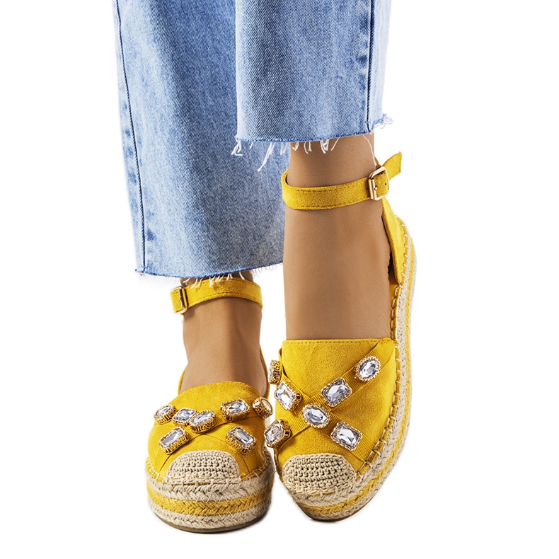 Espadrilles jaunes avec zircon cubique Taimi