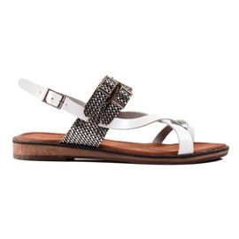 W. Potocki Sandales en cuir élégantes blanc