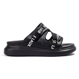 Pantoufles LA.FI noires confortables le noir