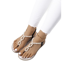 Sandales noires avec perles Tana