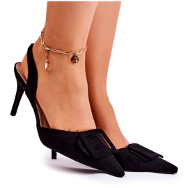 PS1 Talons hauts en daim avec bout en Emberly Spitz noir le noir