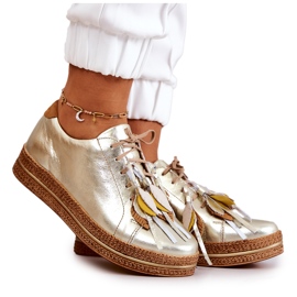 Maciejka 04550-25 Chaussures en Cuir Doré d'or