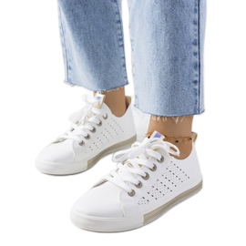 Baskets femme Impi blanches et dorées