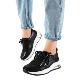 Goodin Baskets en cuir avec fermeture éclair le noir