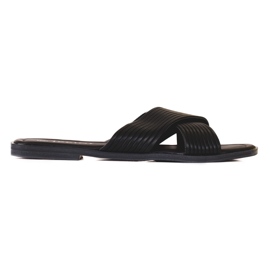 TRENDI Tongs classiques confortables noir