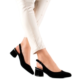 Goodin Escarpins en daim à talon ouvert noir