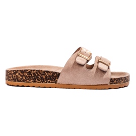 Goodin Pantoufles confortables avec boucles beige