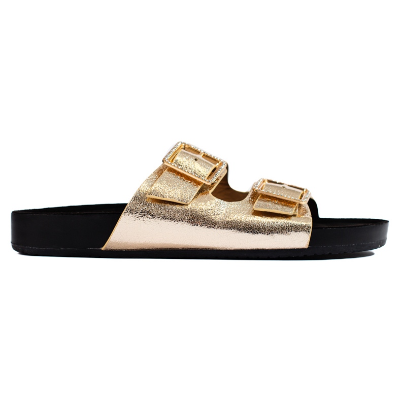 Goodin Chaussons dorés à boucles décoratives d'or