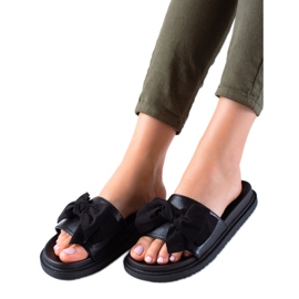 J. Star Chaussons à plateforme avec nœud le noir