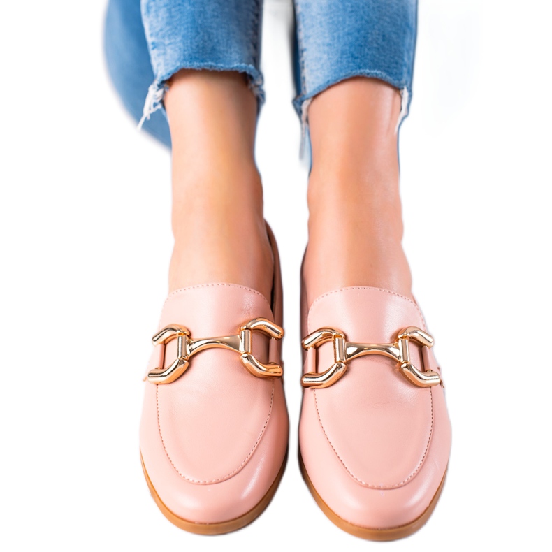 Lovery Mocassins Classiques Avec Ornement rose