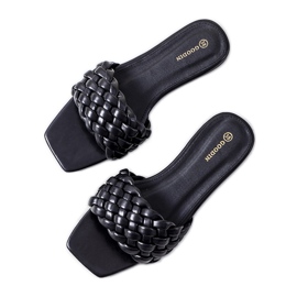 Sandales noires à talons plats D'Adda