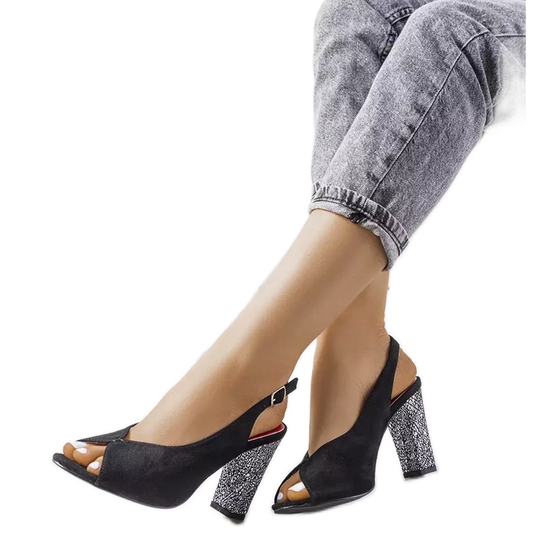 Sandales en daim noir Bonnie le noir