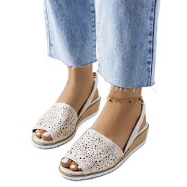 Sandales compensées dorées Sheripov